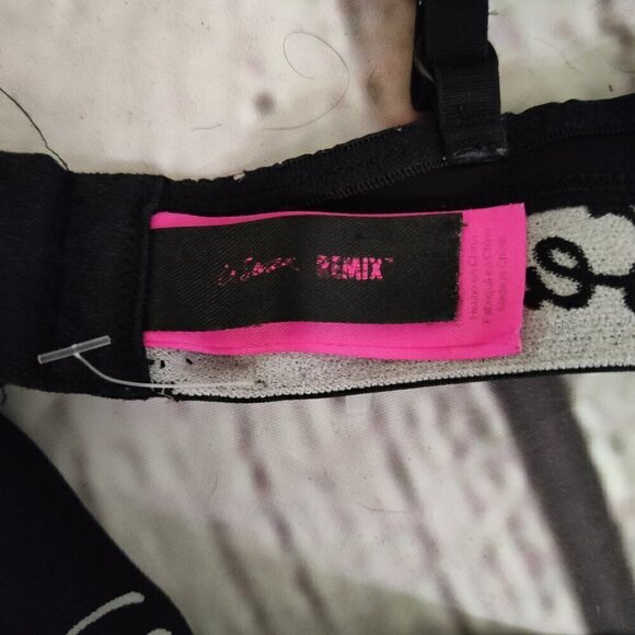 La Senza Remix Push Up Demi Cup Bra 34B Ombre Purple Pink Black Logo Strap - Picture 3 of 7